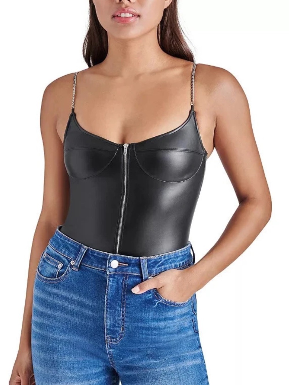NWT Steve madden faux leather bodysuit size xs